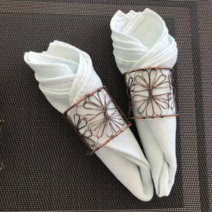 (Set of x4) Pier 1 Imports - Vintage Boho Wire Napkin Rings